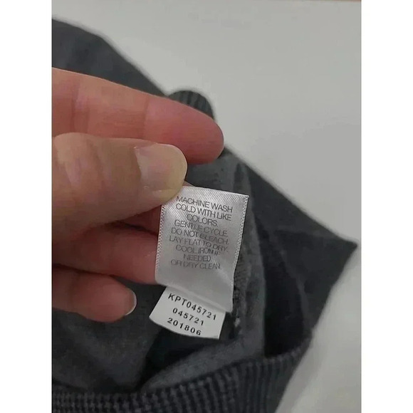 J. Jill Ponte Slim Leg Pants Women's Size Medium Houndstooth Grey Elastic Waist - Picture 6 of 7